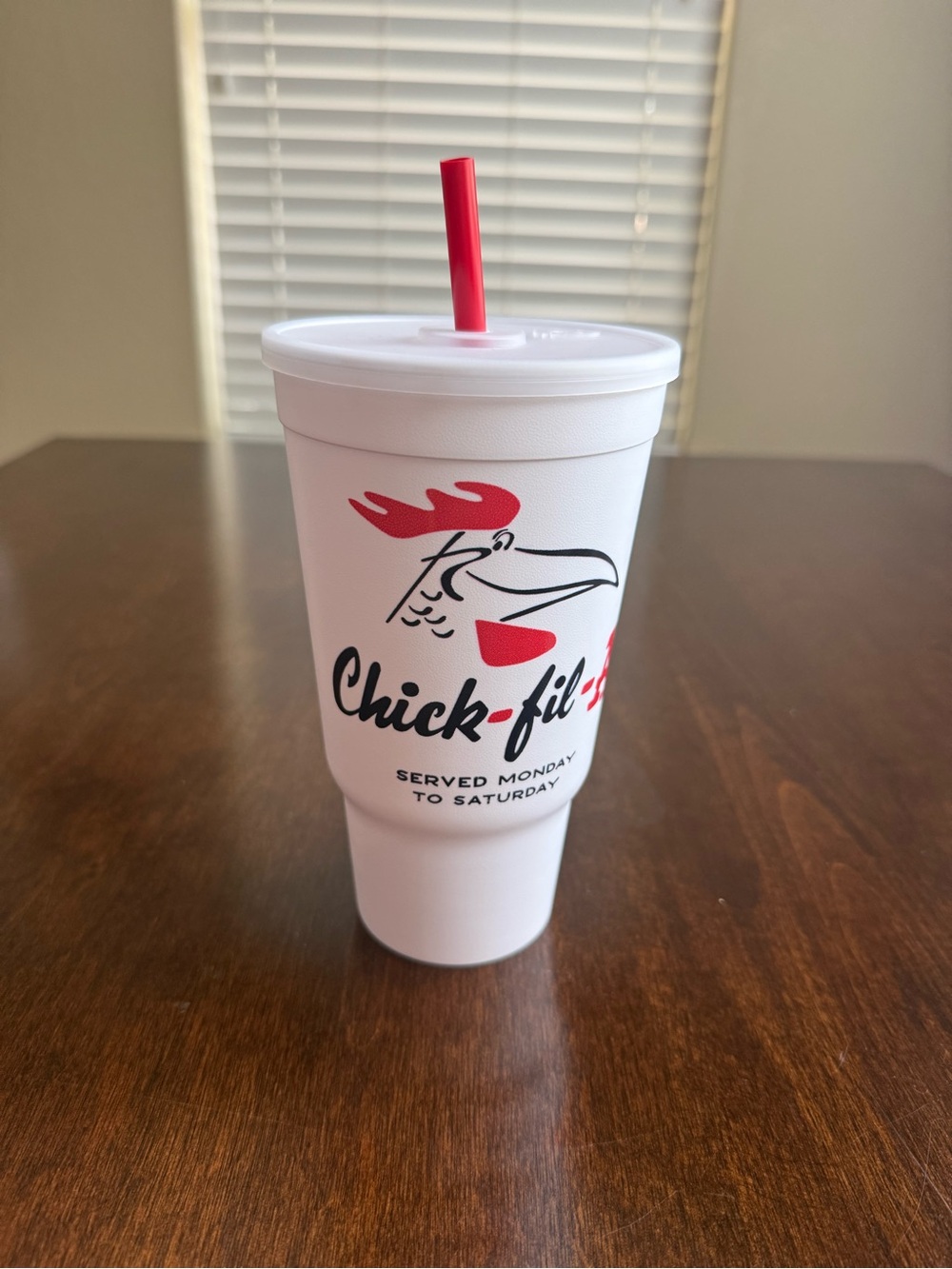 Chick-fil-A Reusable Cup with Straw - White & Red